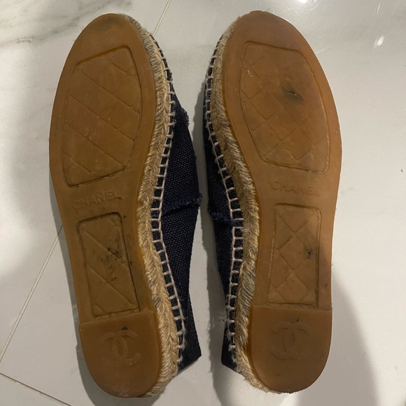 Chanel espadrilles blue denim and black canvas size 38 - Picture 4 of 4